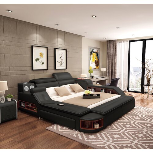 Jubilee Modern Contemporary Design Upholstered Platform Storage Bed